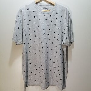 Disney Gray Short Sleeve Pajama Shirt  Mickey Mouse Pattern Men's 2XL